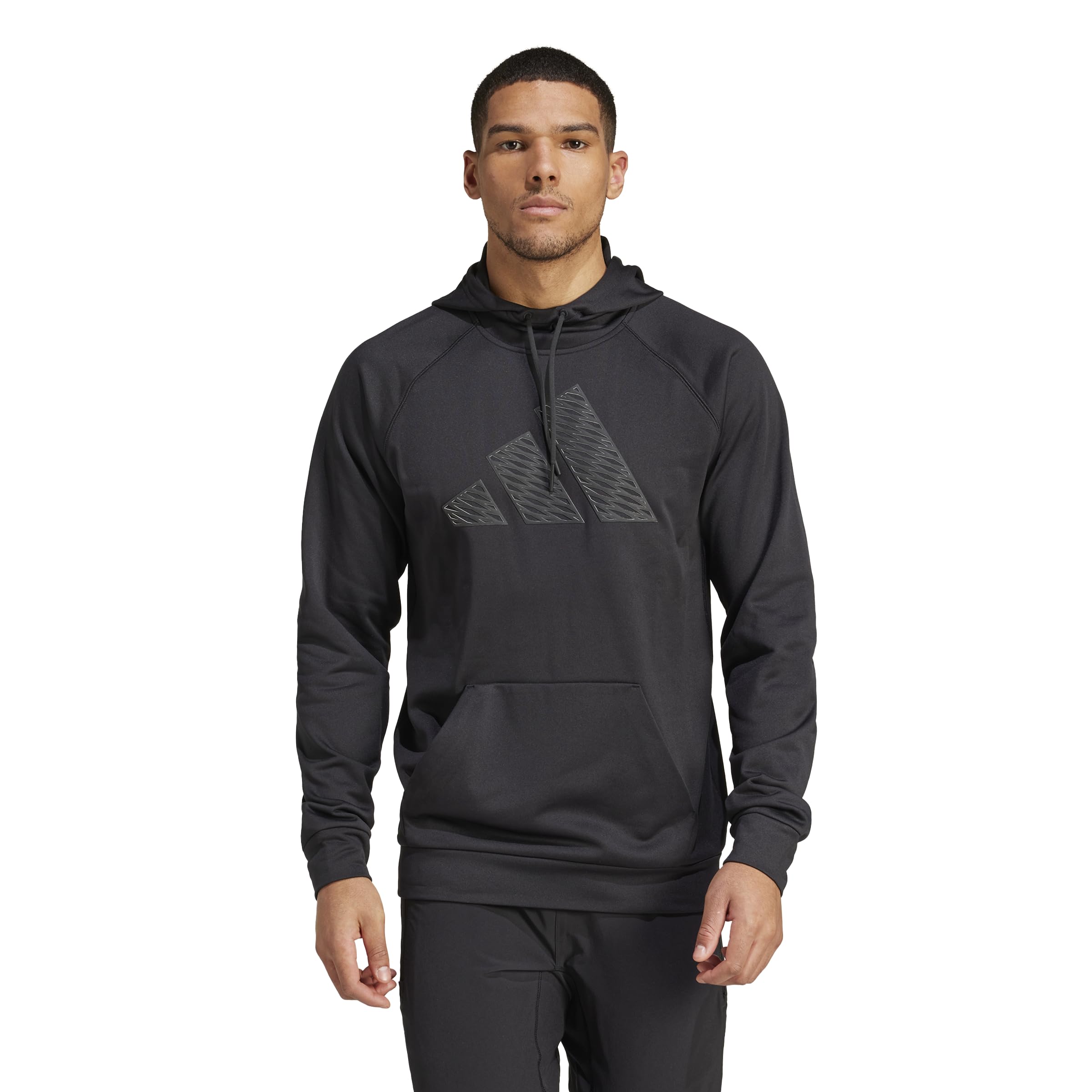 adidas Men's Game And Go Training Big Logo Hoodie, Black, Medium