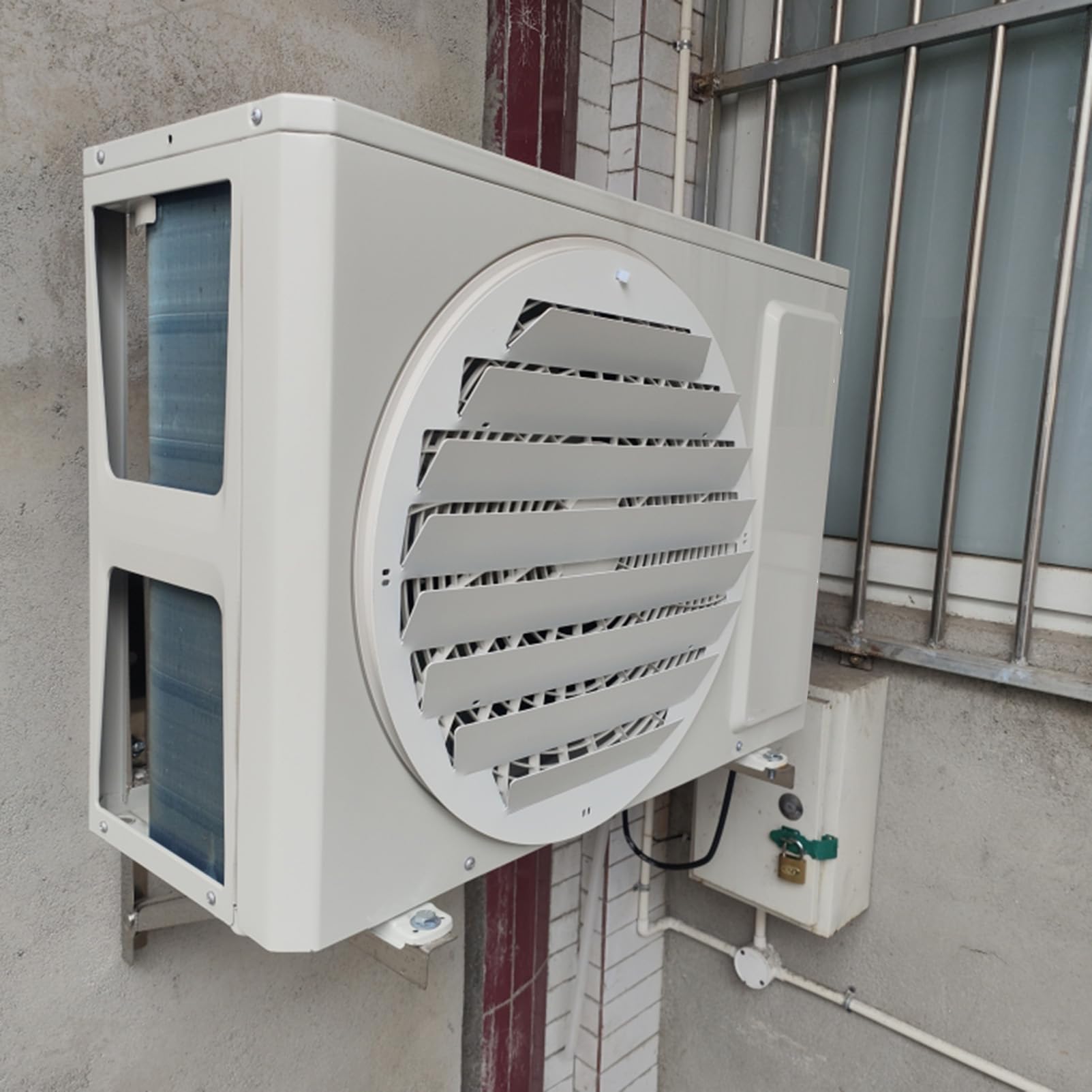 Griglie deflettori del condizionatore d'Aria,Schermo Rotondo per Recinzione di Protezione per Presa d'Aria in Acciaio Inossidabile,Griglie di Protezione del condensatore del compressore CA