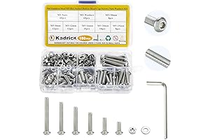 180 Pcs Button Head M5 Metric Screw Assortment,M5x8mm,12mm,16mm,20mm,25mm,30mm 304 Stainless Steel Hex...