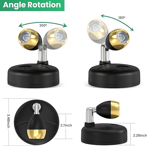 Miniatura 9 de Proyector LED inalámbrico RGB, luces de acento a pilas, luz de disco para interiores, luz vertical regulable con control remoto, blanco cálido de