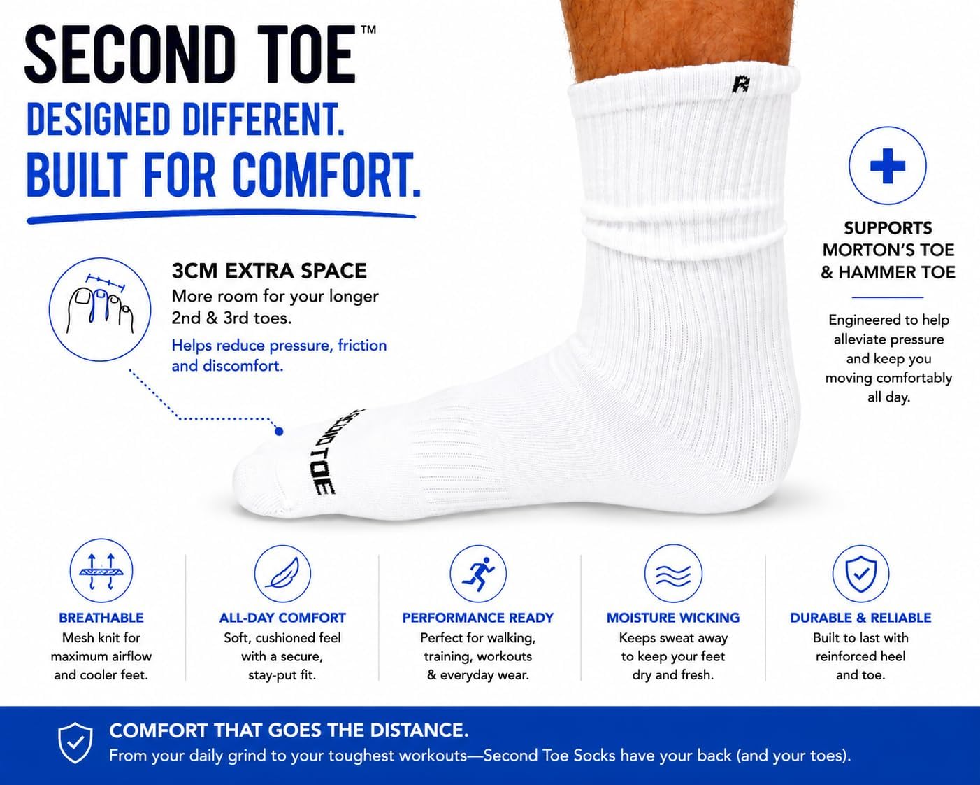 Socks, 6 pairs of -Men's performance crew socks