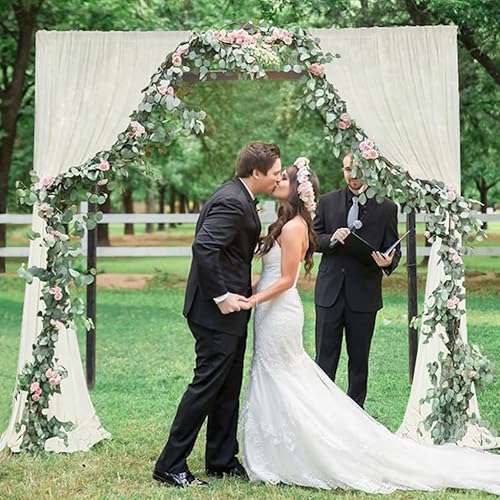 Pardecor Cortina tipo telón de gasa de 29 x 108 pulgadas, 2 paneles de cortina de gasa color marfil, cortinas de gasa para ventana, cortinas