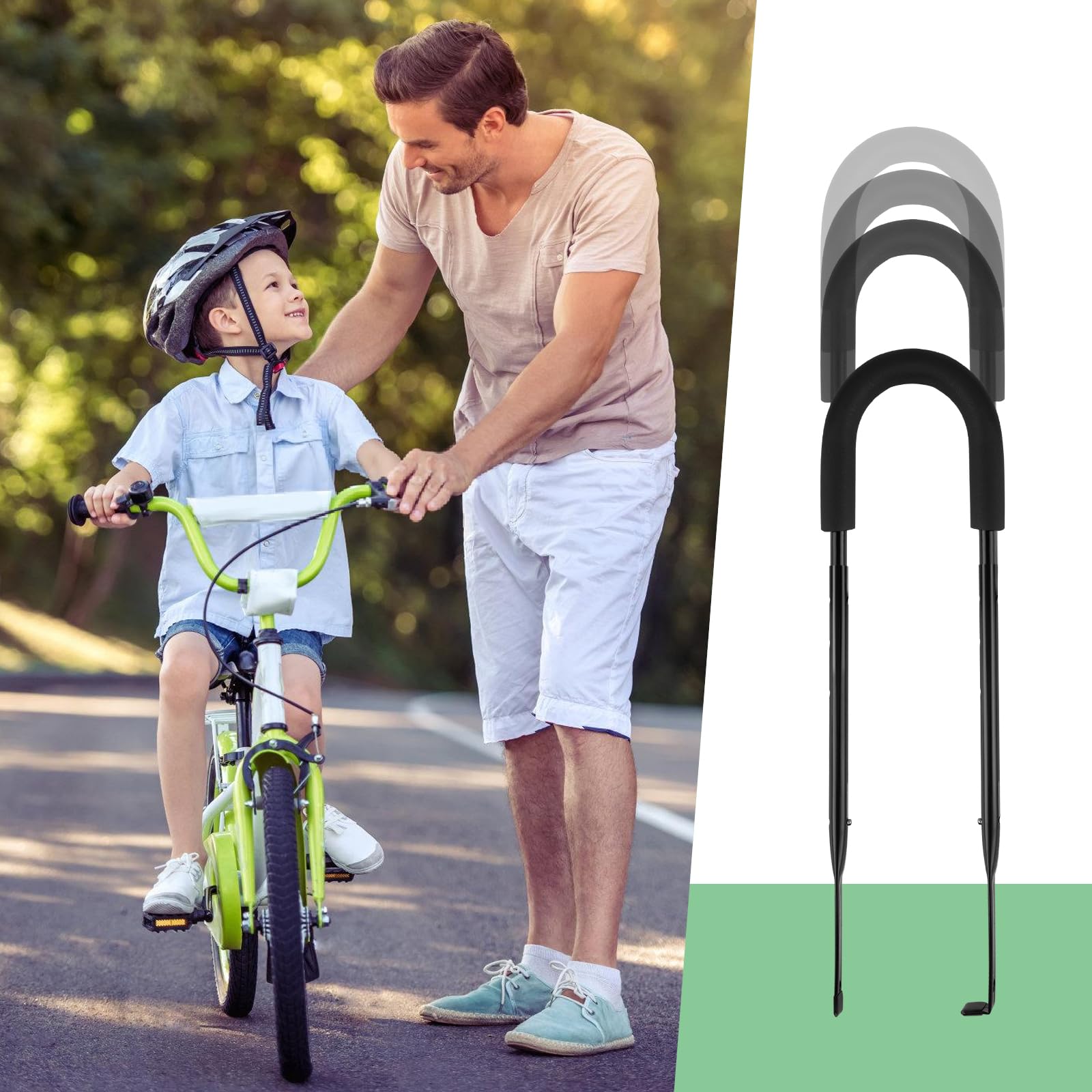 Bandiera Di Sicurezza Per Bicicletta Bambini Con Asta Regolabile – 5 Aste, Strisce Riflettenti, Alta Visibilità, Kit Completo Con Staffa, PVC E Fibra Di Vetro - 4