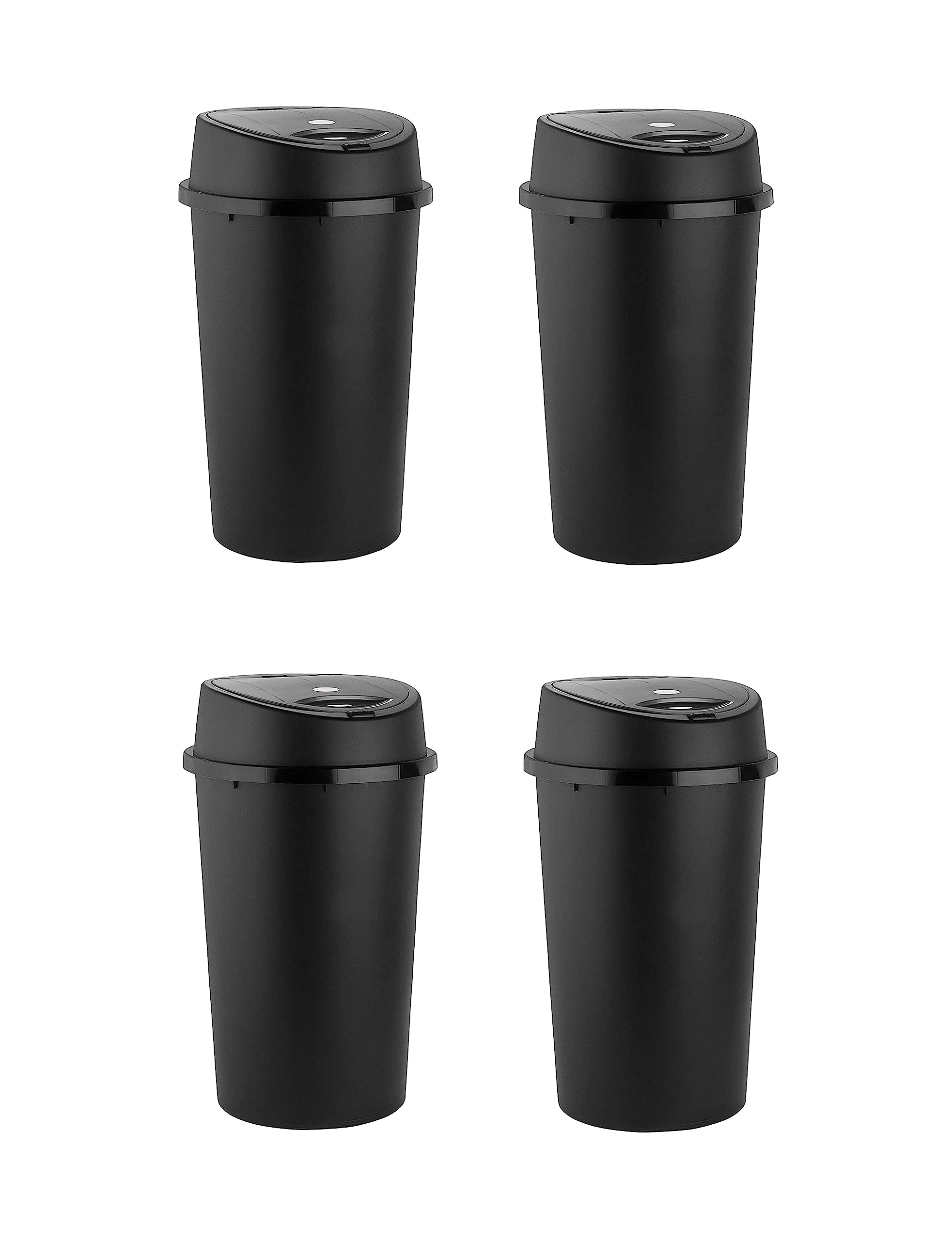 VTL® TOUCH TOP 45L BLACK BIN WITH - REMOVABLE LID - HEAVY DUTY DUSTBIN | INDOOR | OUTDOOR | SCHOOL | RUBBISH | WASTE | HOME | GARDEN | OFFICE | (4)