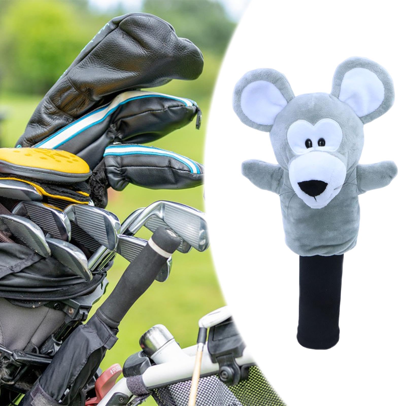 Milageto Maus-Golfschlägerhaube, schönes, lustiges Accessoire, Geschenk, süße Golfschlägerhaube aus Plüsch für Frauen, Familie, Freunde, Golfer, Ältere
