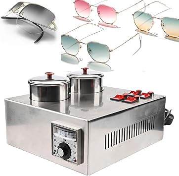 1400W Optical Lens Dyeing Machine, Stainless Steel 2-Cup Tinting Equipment, Uniform Dyeing, 0-300C Adjustable Temperature, Independent Switch, for Optical Shops