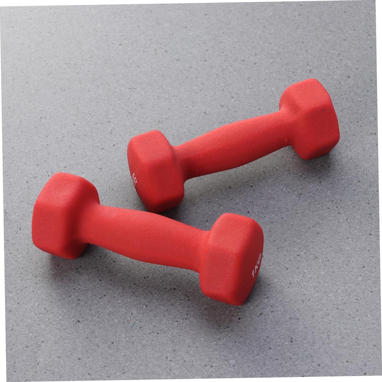HEMOTON 1Kg Ergonomic Yoga Dumbbells for Women Red Comfortable Grip for Home Workouts Fitness Classes and Arm Exercises Hand Weights Non Rolling Design