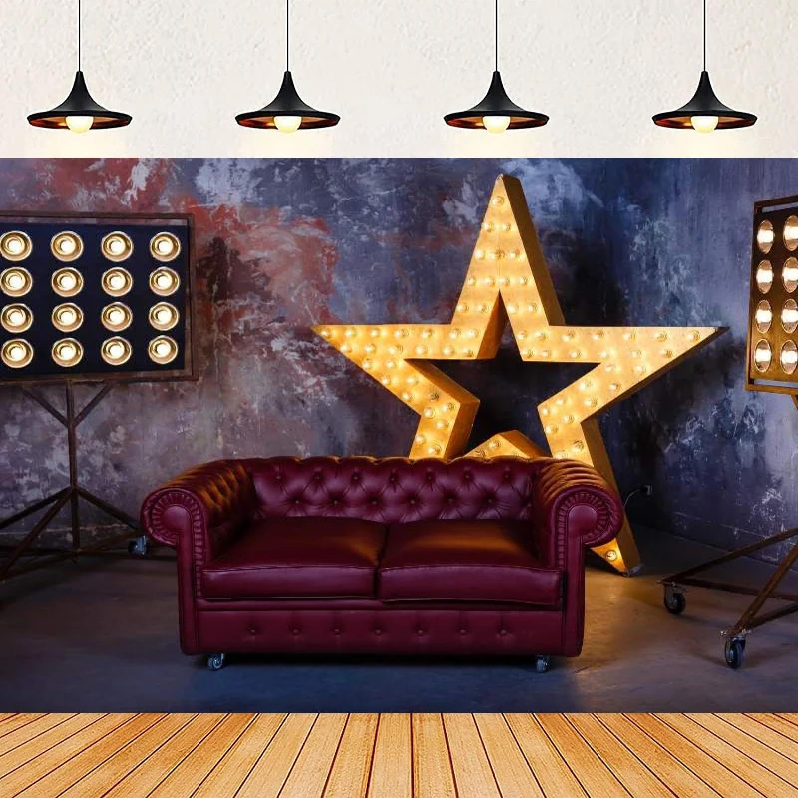 Grunge Vintage Wnętrze Fotografia Tło Gwiazda Rock Światło Moda Muzyka Banner Dekoracja Impreza Portret Plakat