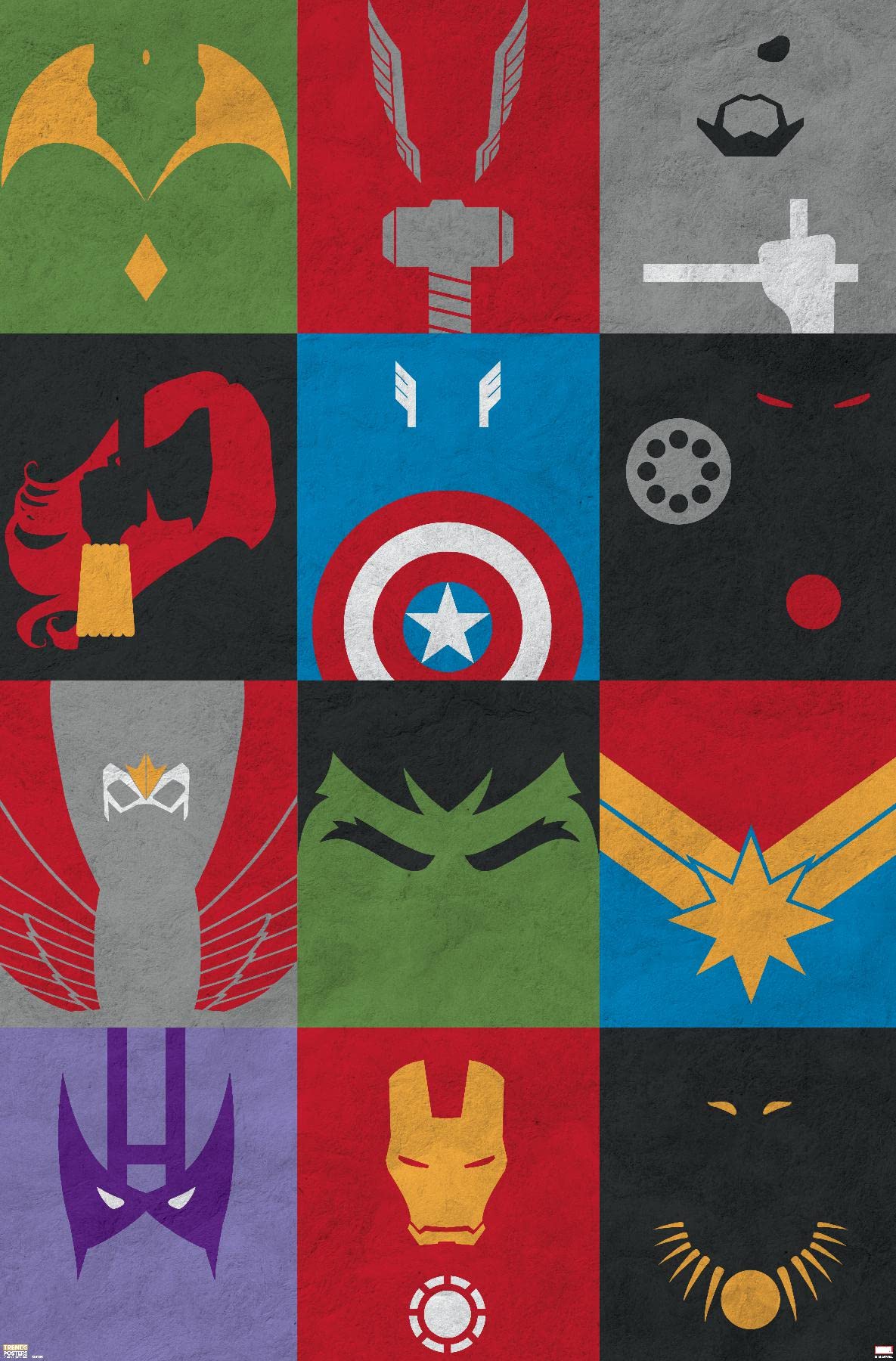 24X36 Marvel Comics - Avengers - Minimalist Grid Wall Poster