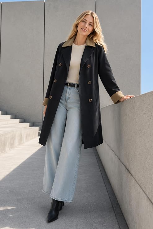 Orolay Women's Waterproof Trench Coat for Spring Fall, Casual Barn Jacket