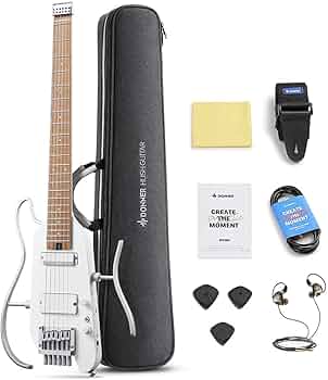 Donner HUSH-X エレキギター　ホワイト HUSH-X PRO Multi-Effects Electric Guitar for Travel Donner