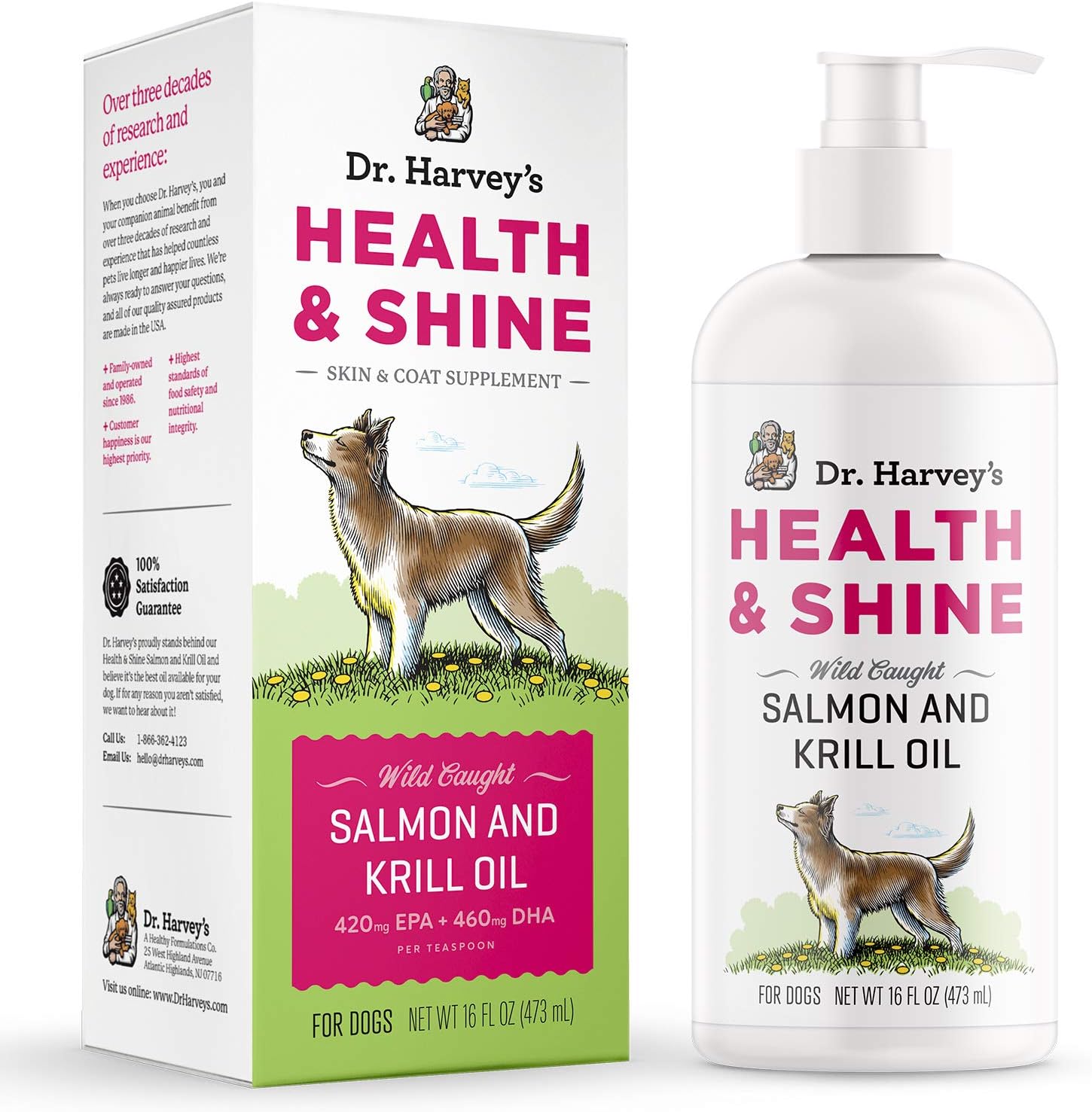Dr. Harvey's Health & Shine Salmon and Krill Fish Oil for Dogs