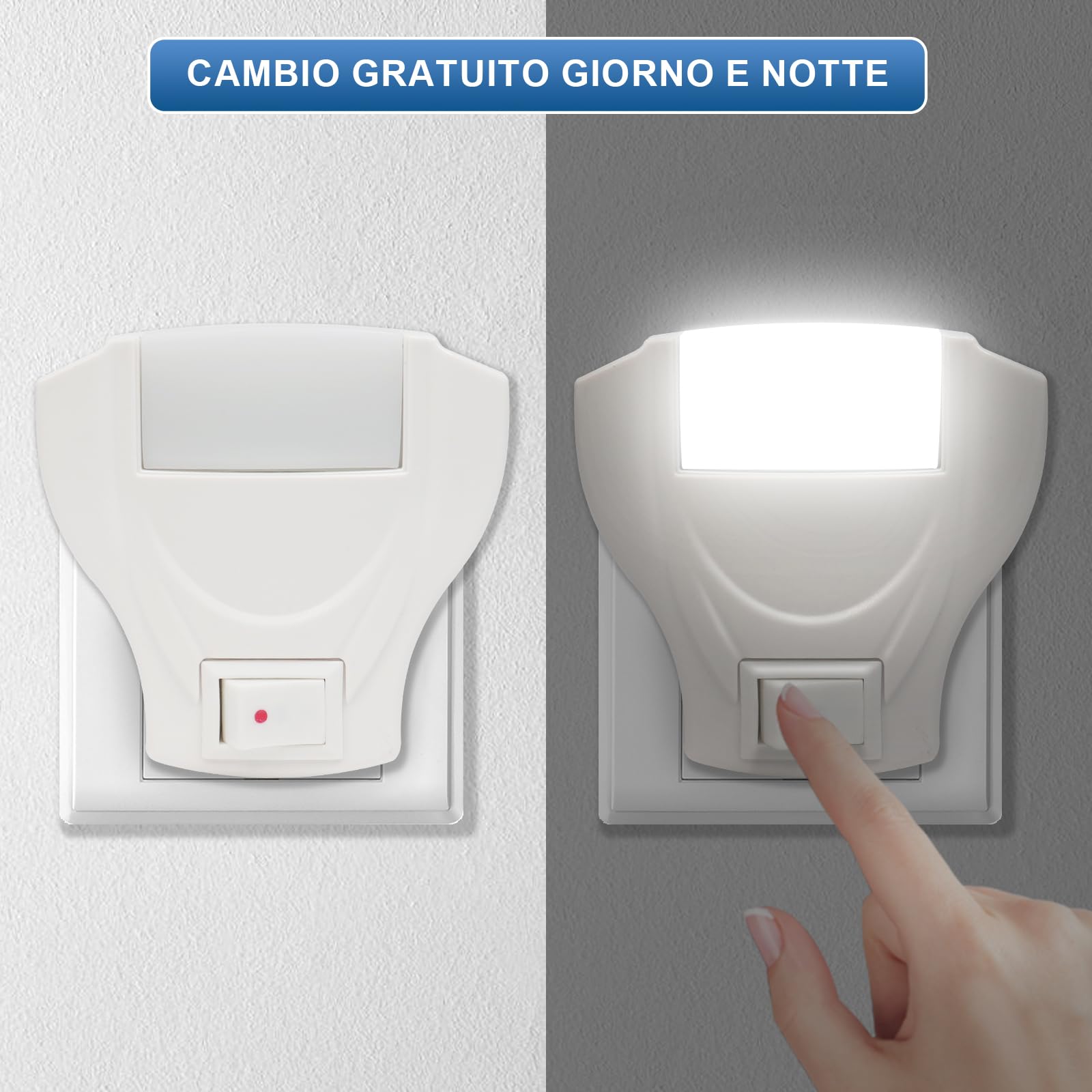 EXTRASTAR Luce Notturna Bambini, 2 Pezzi 6500k Luce Notturna Da Presa, Plug And Play,Sicuro Ed Ecologici,luce Led Lampada Notturna Per Corridoio, Cucina, Scale, Cucina