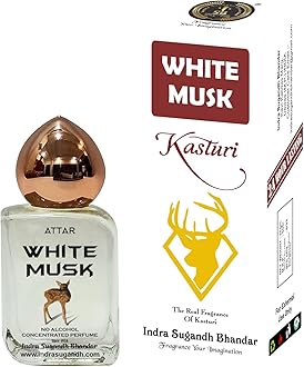 Attar For Men|Women|Pujan Shahi White Musk Perfume Mild Kasturi 24 Hours Long Lasting Fragrance 15Ml Roll on Cubic Fancy Pack
