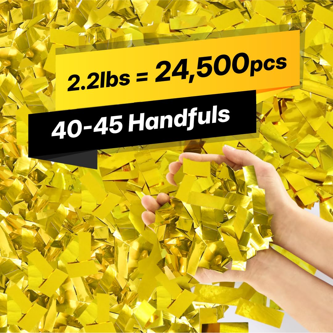 JAPJA Złoty papier z konfetti, 1 kg, biodegradowalny, tęczowy, lekki, niebrudzący papier, na wydarzenia, rzemiosło, dekoracje