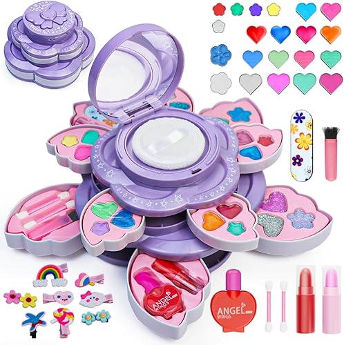 Kit de maquillaje lavable para niñas, juego de maquillaje para niñas, juego de simulación, maquillaje de princesa, regalos de cumpleaños, juguetes