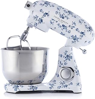 Laura Ashley6.3 Quarts Electric Stand Mixer with Attachments - 800W Easy to use Countertop Kitchen Mixer with Bowl - Cake, Dough Mixer Machine with Dough Hook, Beater, Egg Whisk & Handy Splash Cover