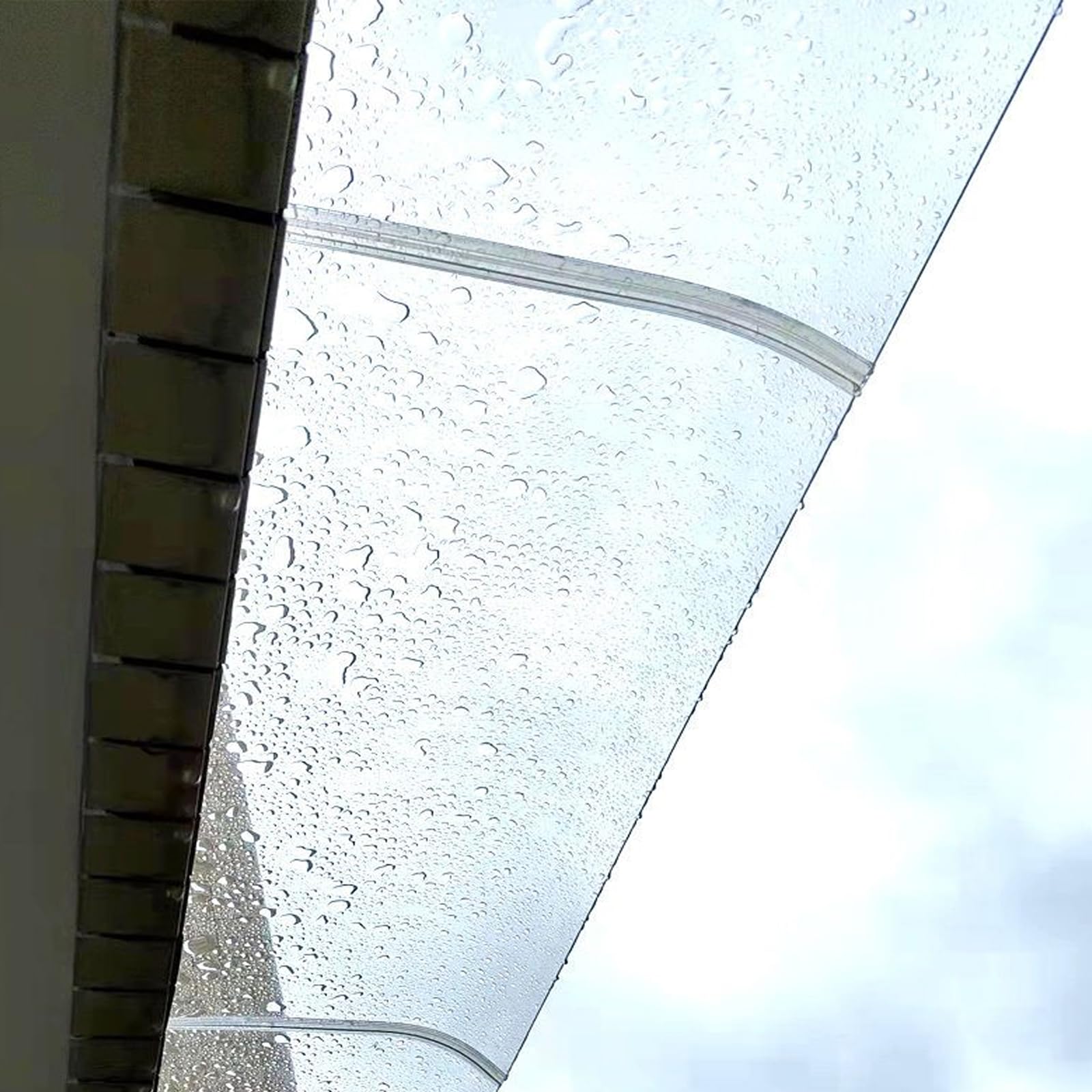 Pensilina Esterno 300x100cm - Tettoia In Policarbonato Per Balcone, Grigio - Foto 4