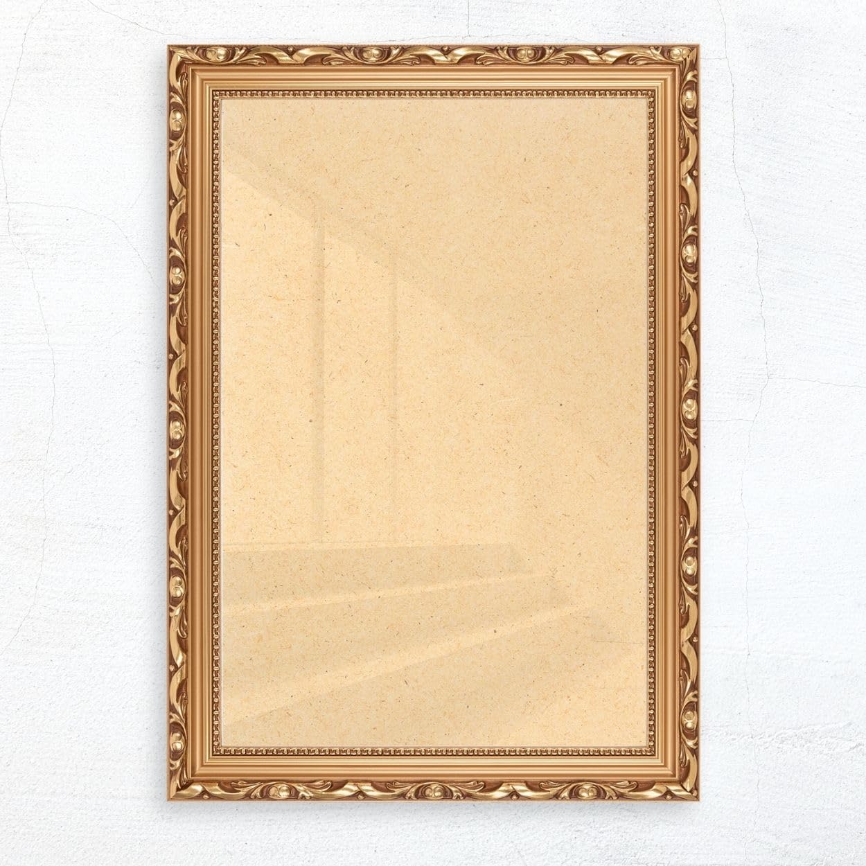 N°62 Barock Bilderrahmen 20x20 cm Bildmaß, Bronze, Massivholz | breite Echtholz-Profilleiste, Acrylglas glasklar & bruchsicher, Vintage-Stil, HDF-Rückwand, Metallaufhänger, handgefertigt