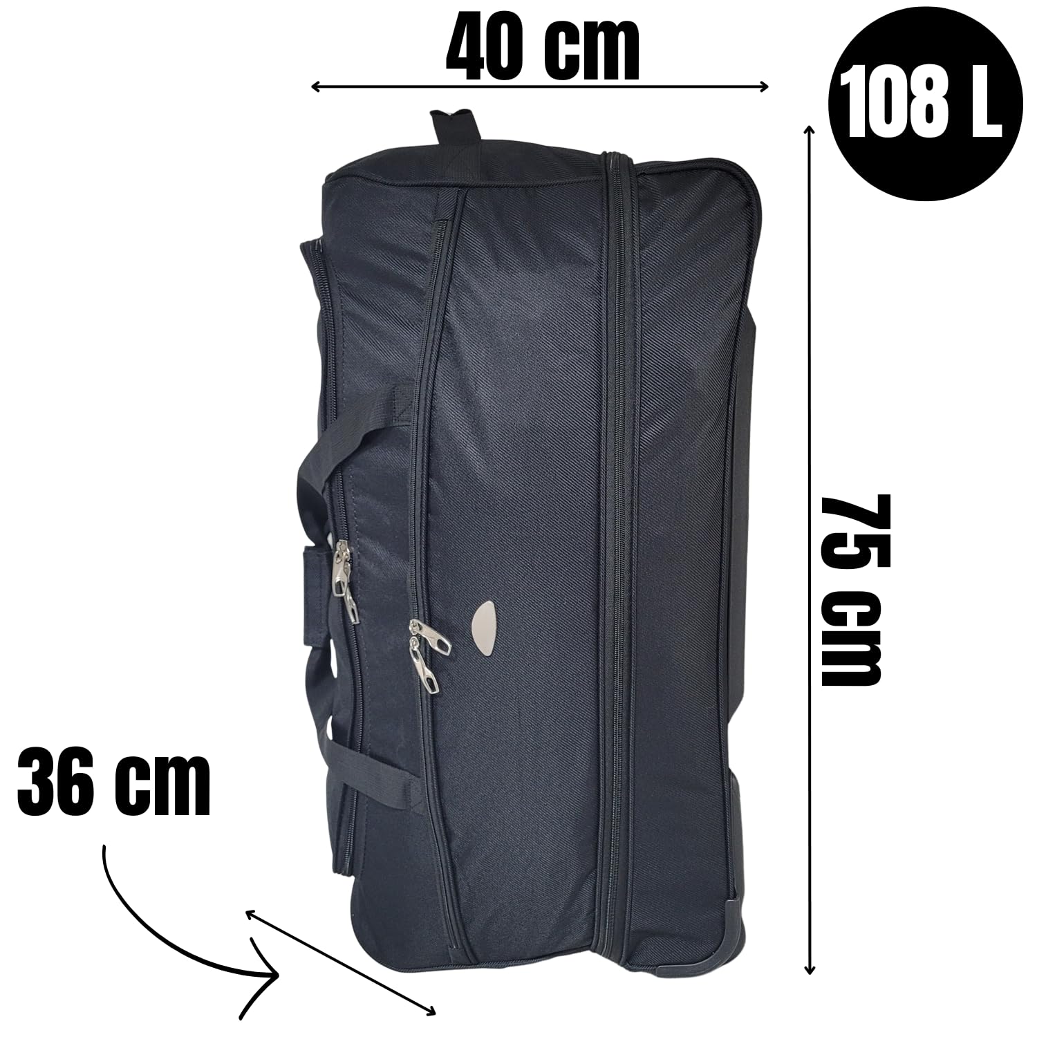 Grand Sac de Voyage 106L à roulettes XXL – Nylon 900D Ultra Résistant, Sac de Sport, Sac de Transport, Valise Souple avec Poignée Télescopique, Grande capacité, Homme Femme (75 cm)