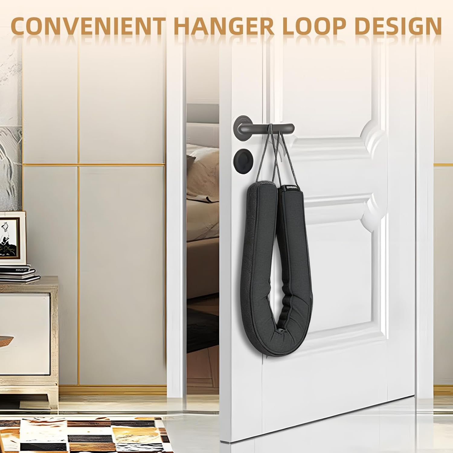 Door Draft Stopper for Bottom of Door and Window, Heavy Duty Guard Gap Snake Stripping, Cold Air Blocker, Warm Air Sealer, Door Noise Blocker with Hanging Loop, 48 inch, Grey