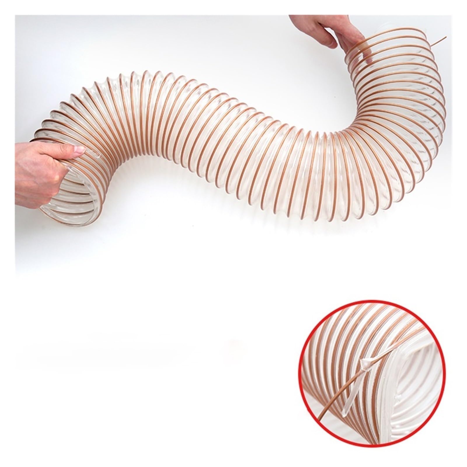 Flexible Aspiradora Limpieza Manguera Manguera de recolección de polvo de PVC transparente, diámetro interior de 20-100mm, 1 unidad, for uso con colectores con puertos, 1-5 metros(1 Meter,ID 100mm)