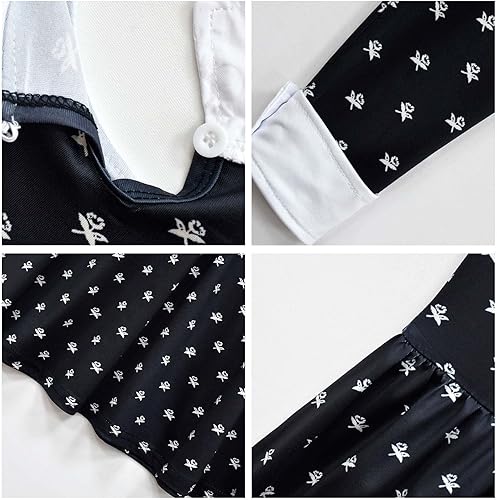 Miniatura 7 de WANFUY Wednesdays Addams - Vestido para niñas disfraz de cosplay de los miércoles con accesorios vestido de cosplay de Halloween