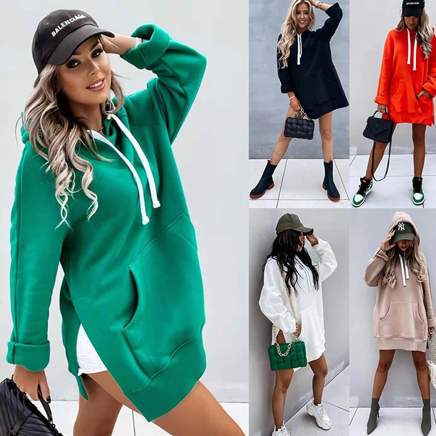 2026 New Warmy Oversized Hoodie Dress, Hoodie Dress For Women With Pockets, Plus Size Sweatshirt for Women Split Hem