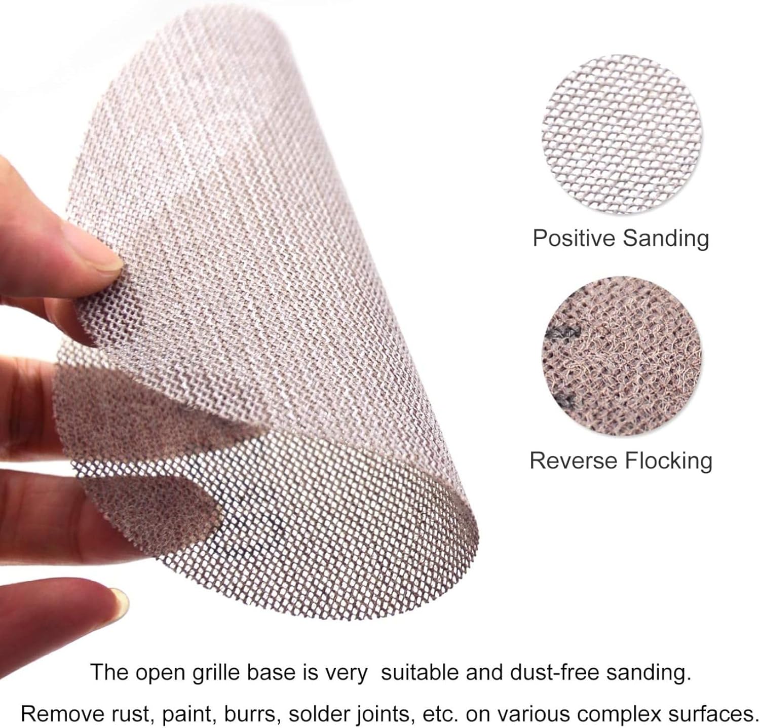 Mesh Sanding Discs 25pcs 5inch 125mm Mesh Hook & Loop Abrasive Free Disc Anti-Blocking Sharp Grinding Sandpaper(Grit 150#)