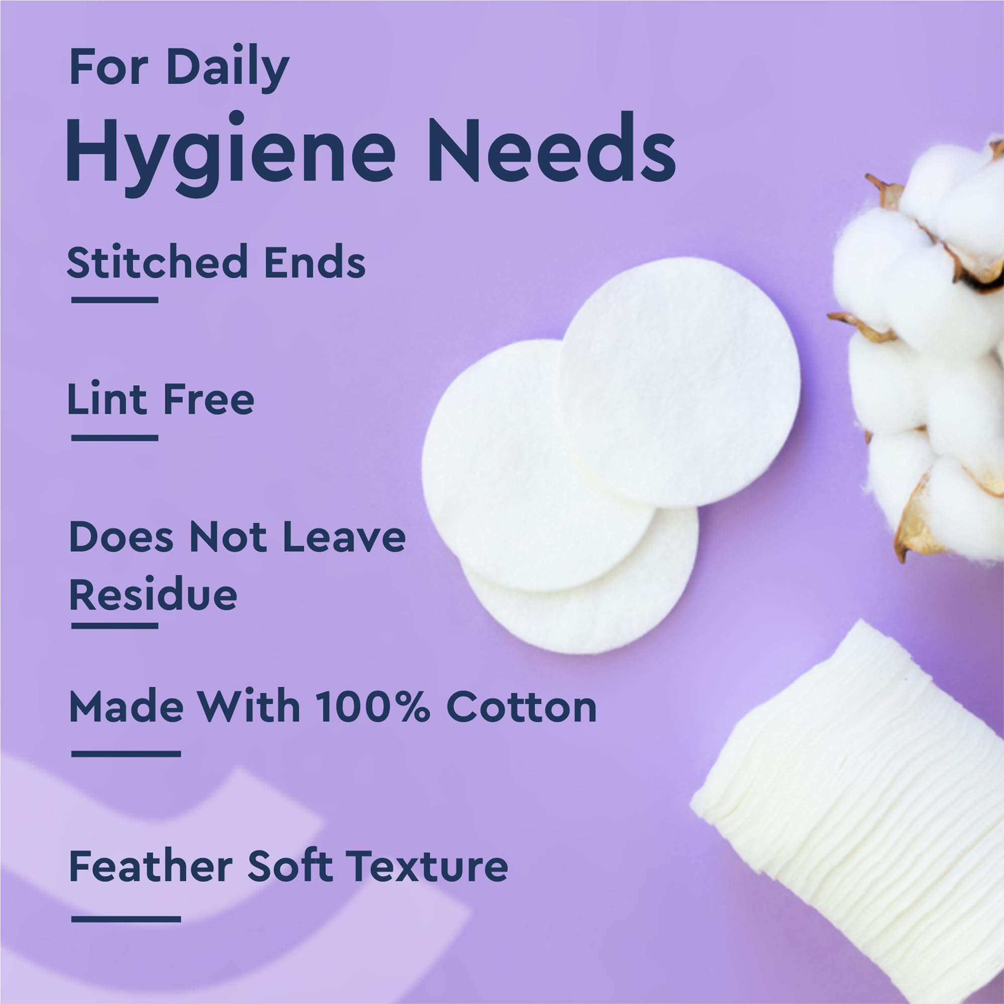 GUBB Hypoallergenic 100% Cotton Pads For Face Cleansing & Makeup Removal - Made of pure cotton | Safe for skin | Suitable for Women | Deep cleansing | Round shape, Non Woven - 100 Makeup Remover Pads, Pack Of 2 3