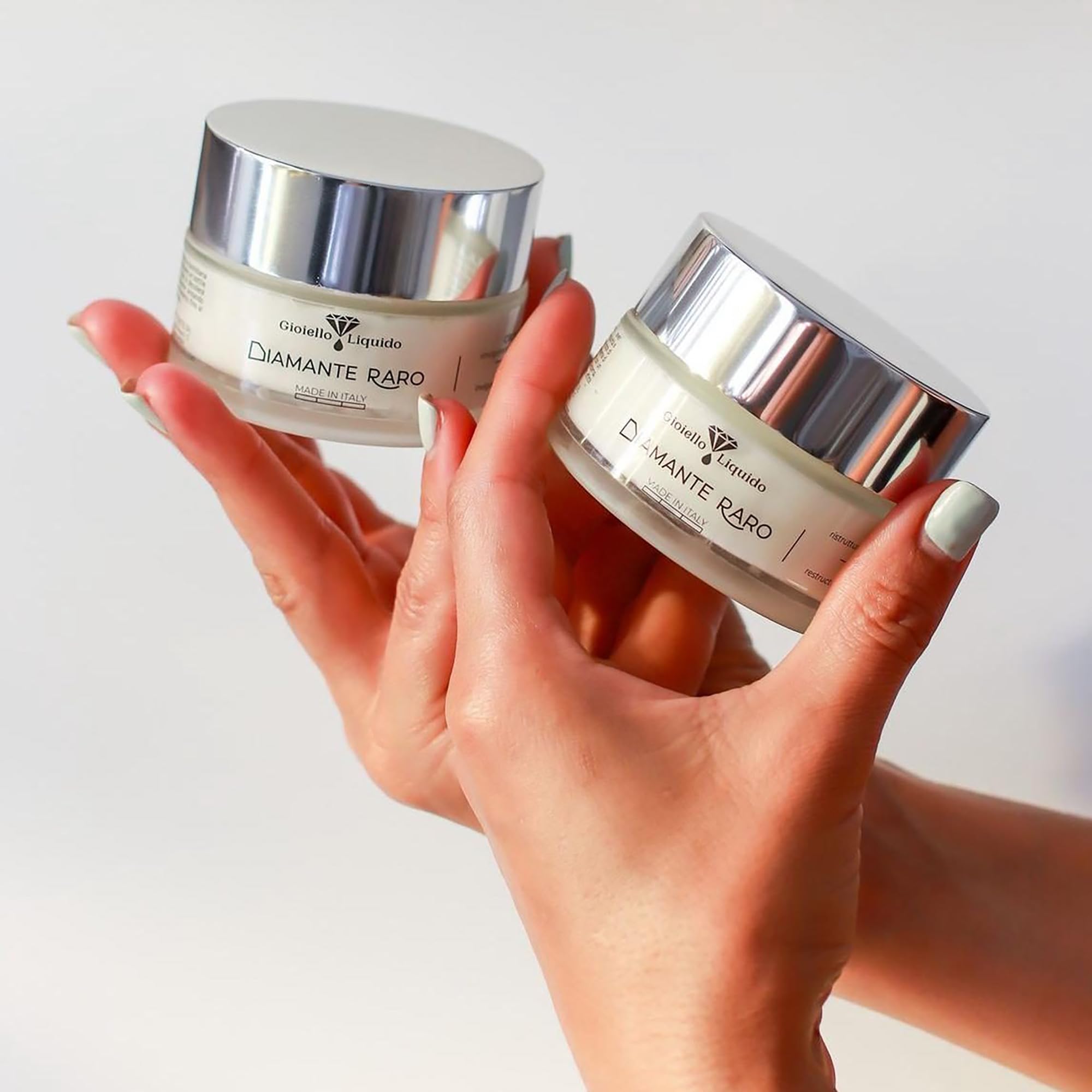GIOIELLO LIQUIDO Crema Viso Notte Filler, Azione Antirughe Rivolumizzante con Polvere di Diamante, Caulerpa Lentillifera, Betaina e burro di cacao