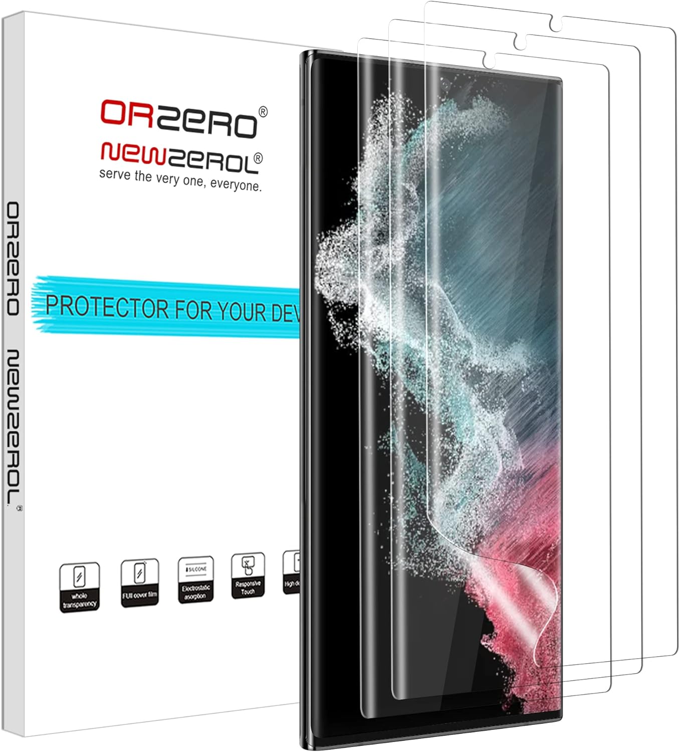 NEWZEROL 3 Packs Compatible for Samsung Galaxy S22 Ultra, Screen