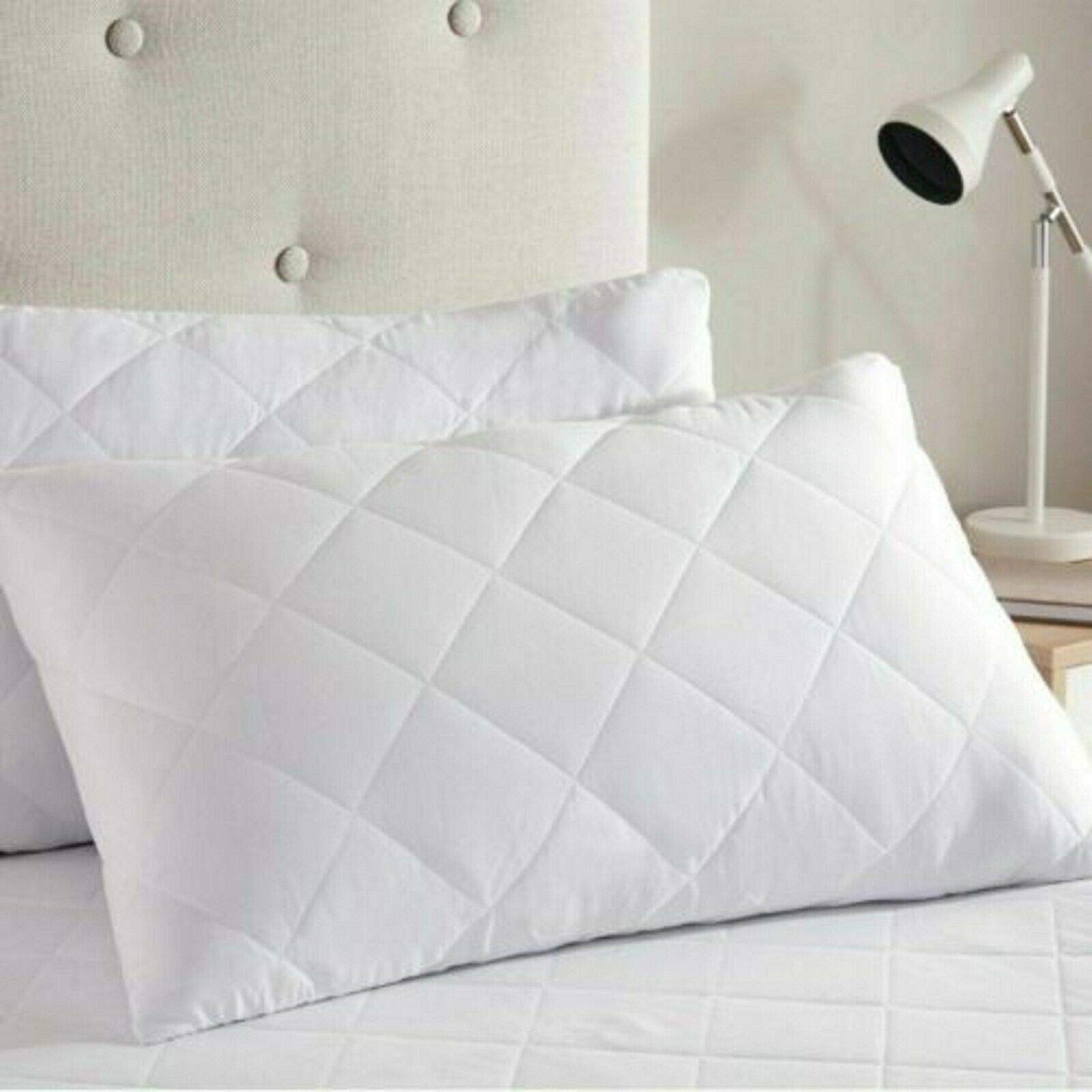 Gb Textile White Pack Of 2 Luxury Ultra-Loft Super Jumbo-Quilted Bounce Back Pillows
