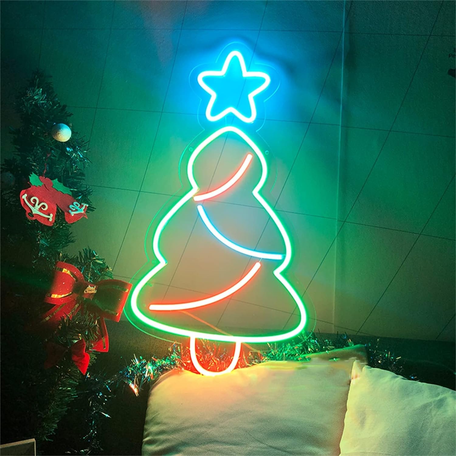 Amazon.co.jp: OAKYE LEDネオンライトサイン クリスマスツリーネオン