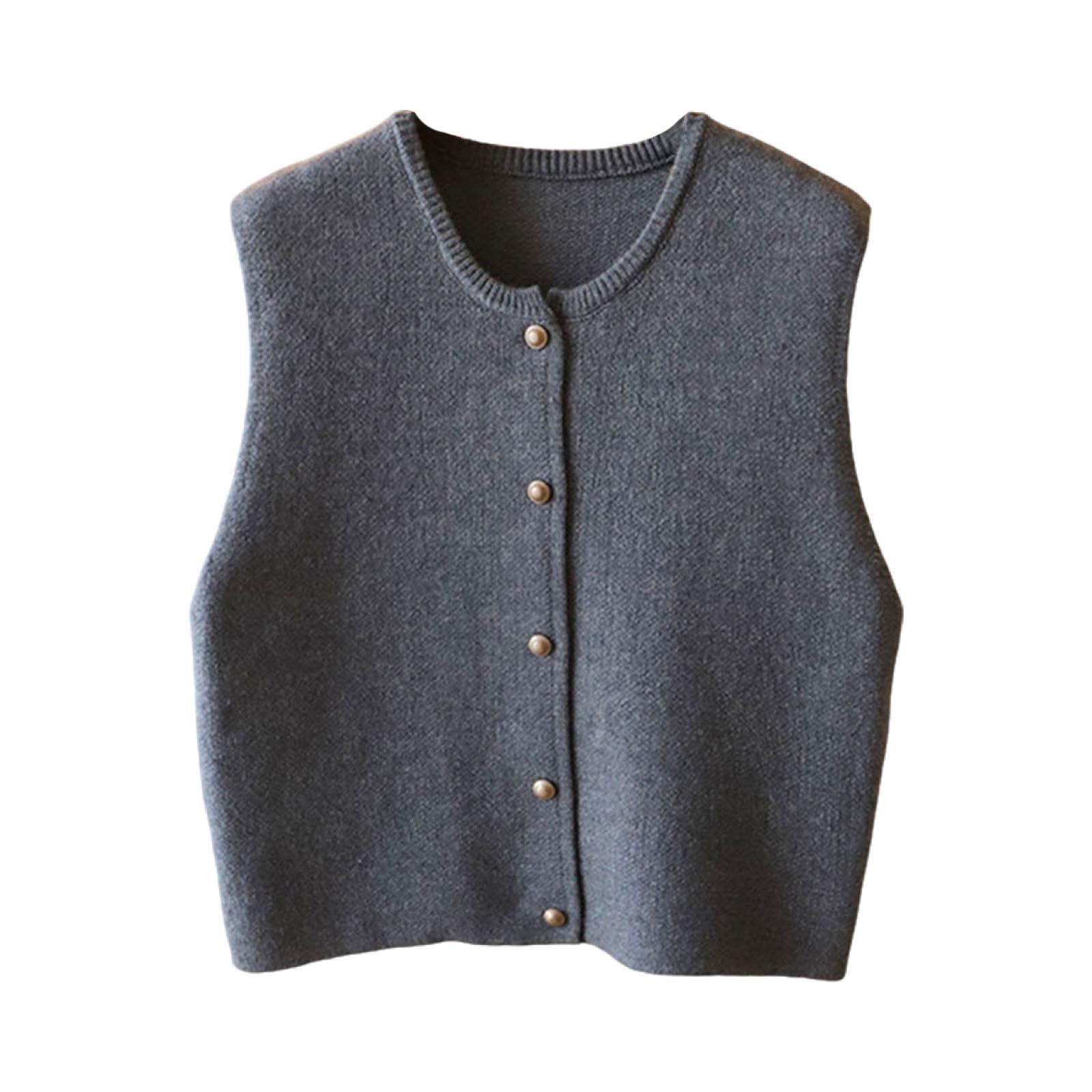 calandis ™ Knitted Vest Clothes Modern Sport Vintage Style Lightweight Sleeveless Gilet Grey | Coats & Jackets | Womens Clothing-picture-28