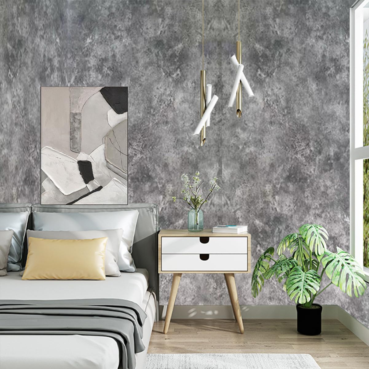 Amazon.co.jp: [YXSNG] 壁紙 コンクリート のり付き きれいめな質感の