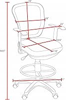 Vista 3 de Regency Harrison - Taburete giratorio ajustable de altura de barra giratoria con respaldo de malla, silla de oficina alta ergonómica con soporte