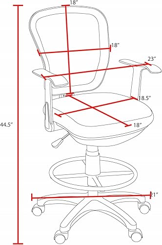 Miniatura 3 de Regency Harrison - Taburete giratorio ajustable de altura de barra giratoria con respaldo de malla, silla de oficina alta ergonómica con soporte