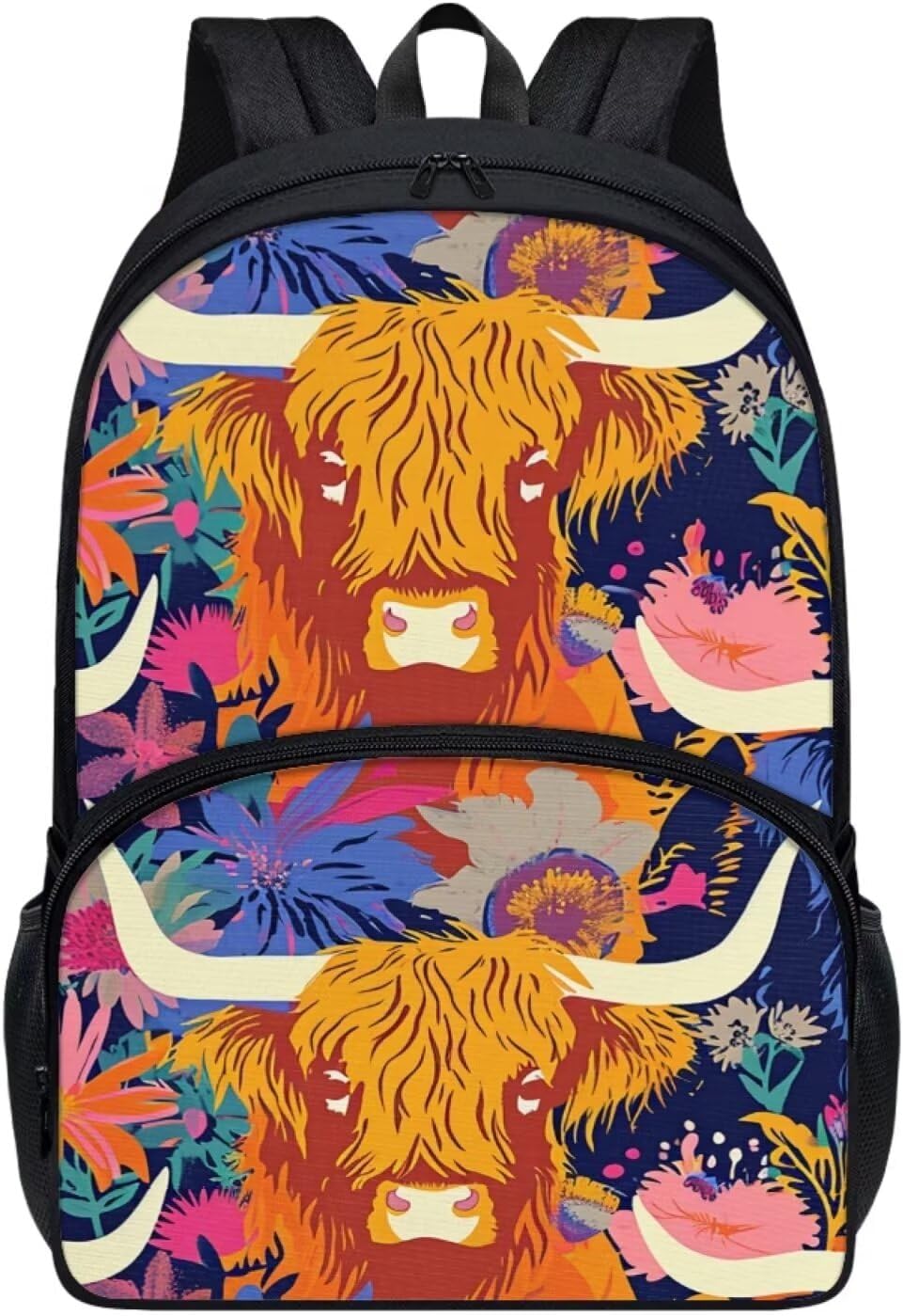 Modysero White Tiger Boys Girls Backpack for School Lightweight Daypack with Mesh Pockets Adjustable Shoulder Strap Stylish Print Schoolbag for Kids
