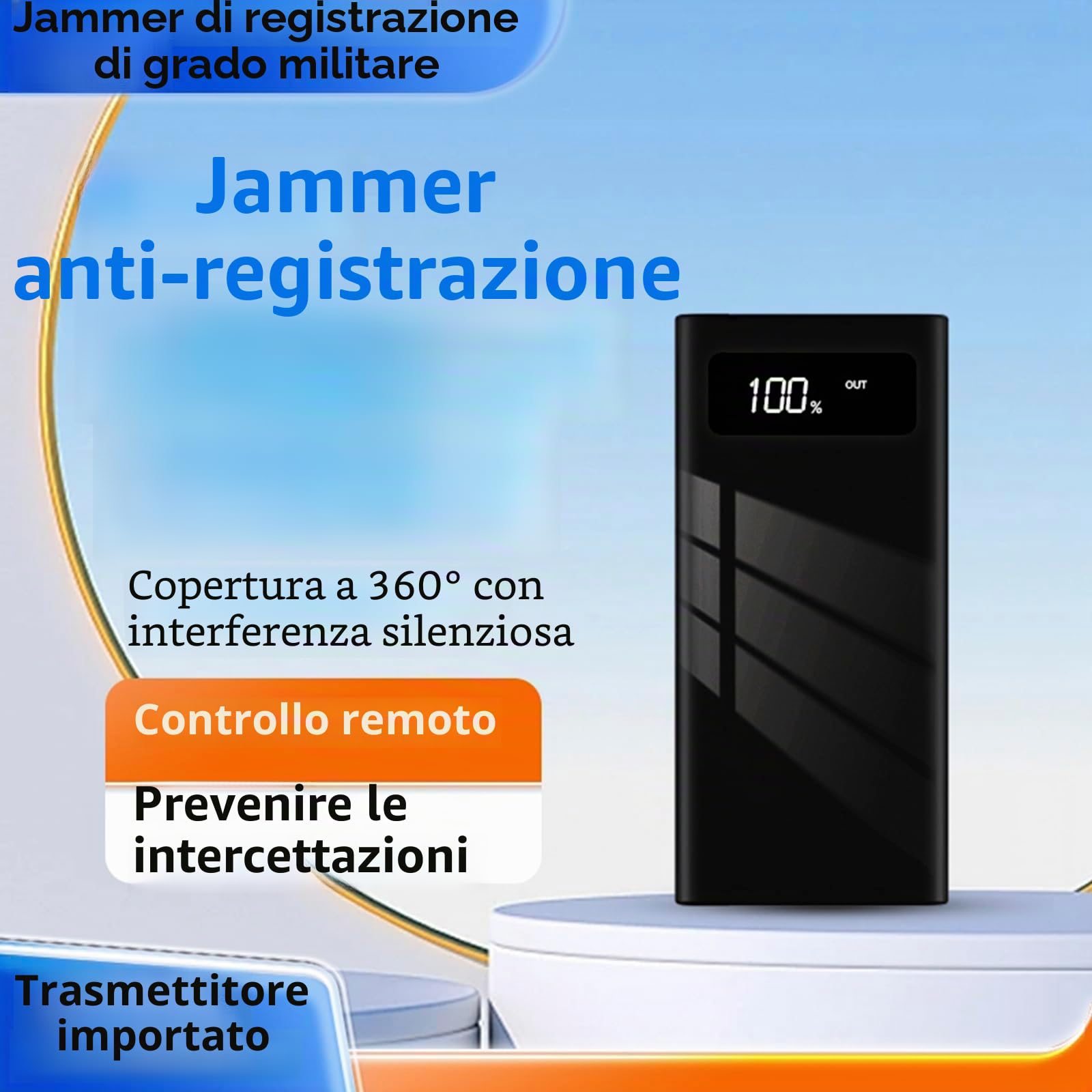 Dispositivo di disturbo audio – Protezione per la privacy a ultrasuoni anti-registrazione con schermo a 360° per riunioni sicure e uso in ufficio