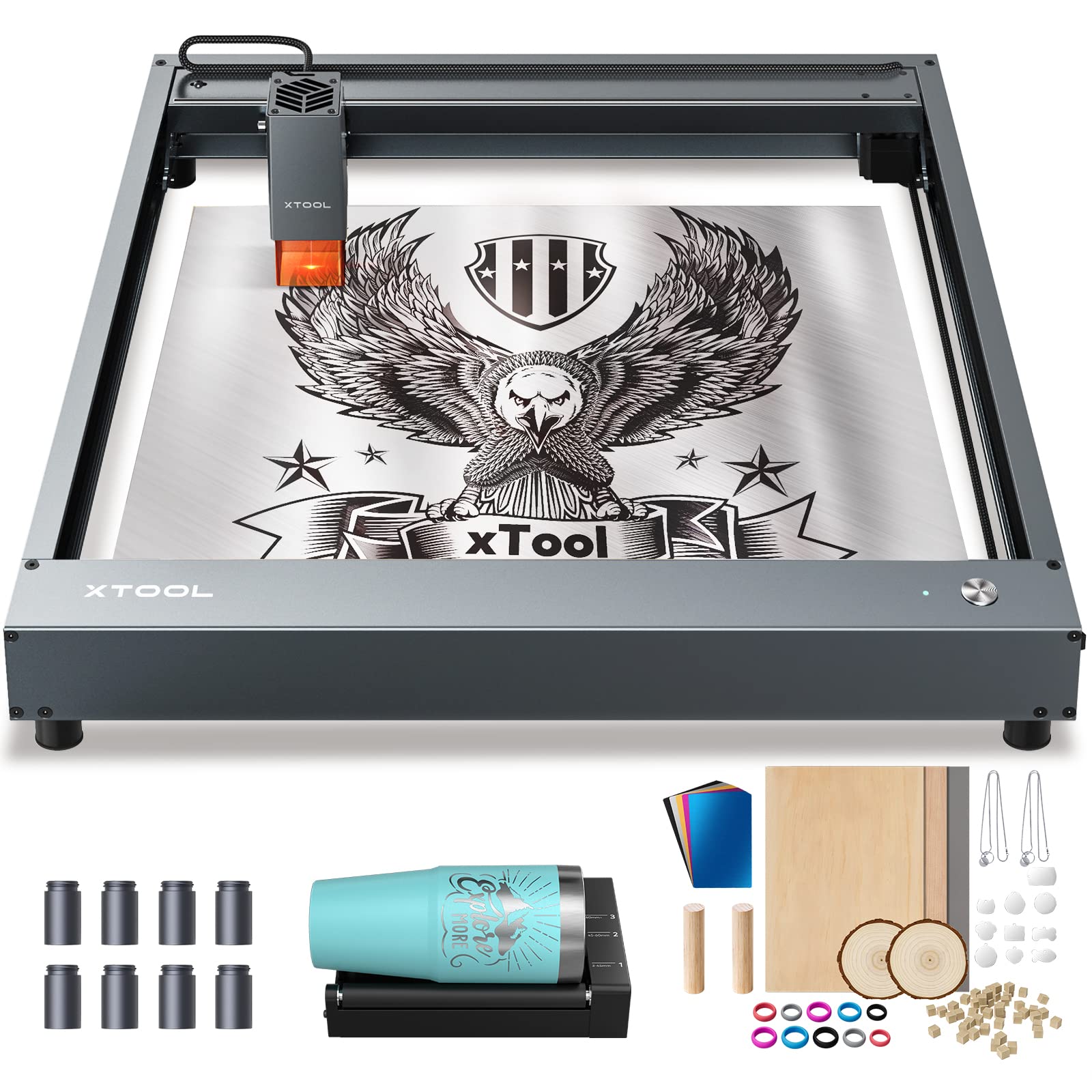 Buy xTool D1 36w Higher Accuracy Laser Engraver with Material Box, 5w7