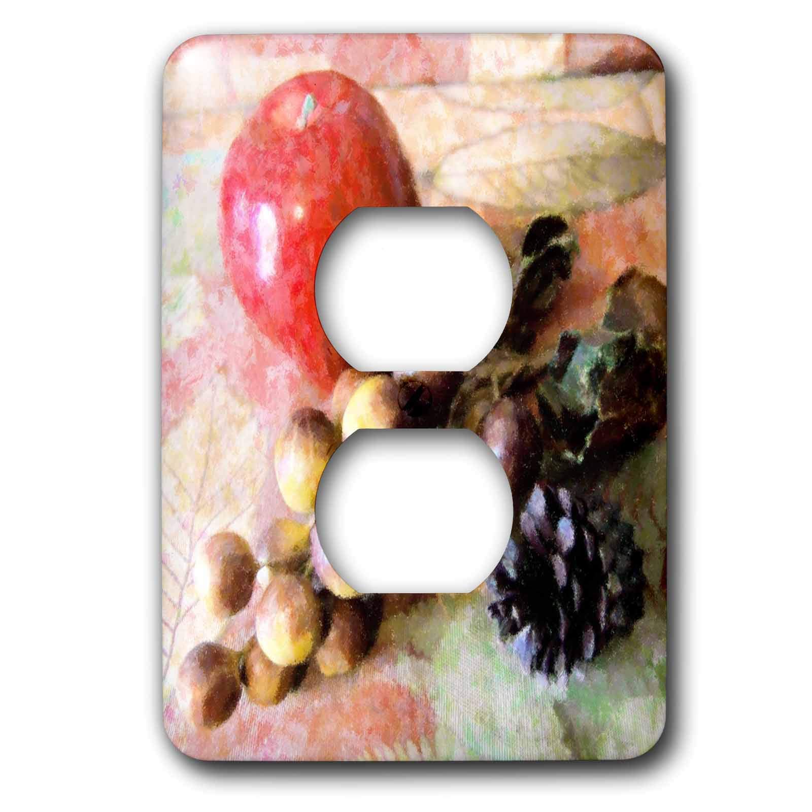 Prise double Apple N Grapes 3dRose lsp_23063_6 plaque de finition de decoration