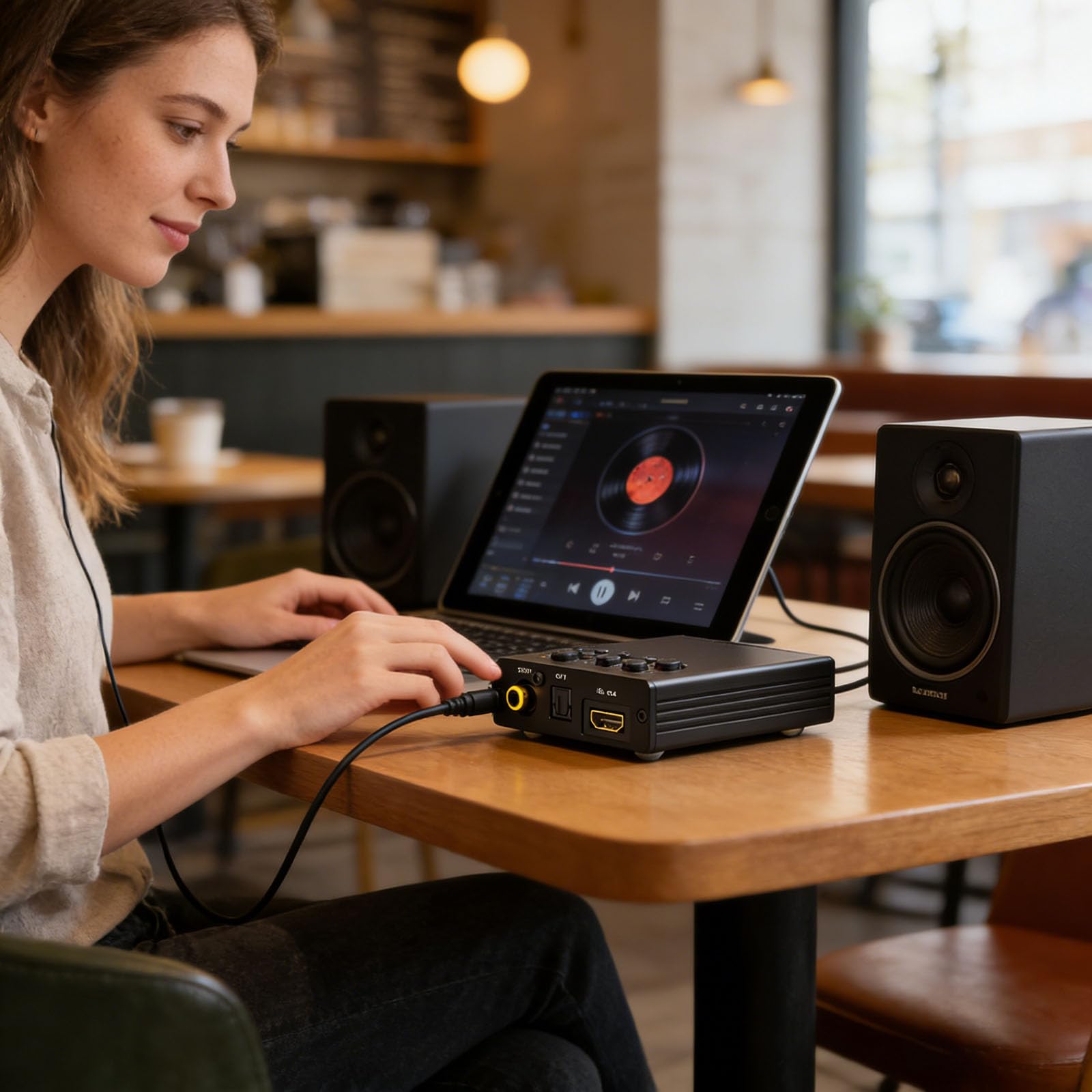Interfaces digitales de ruido, tarjeta de sonido USB con fuente de alimentación de 3 grupos, condensadores estables, alimentación externa, USB digital a analógico