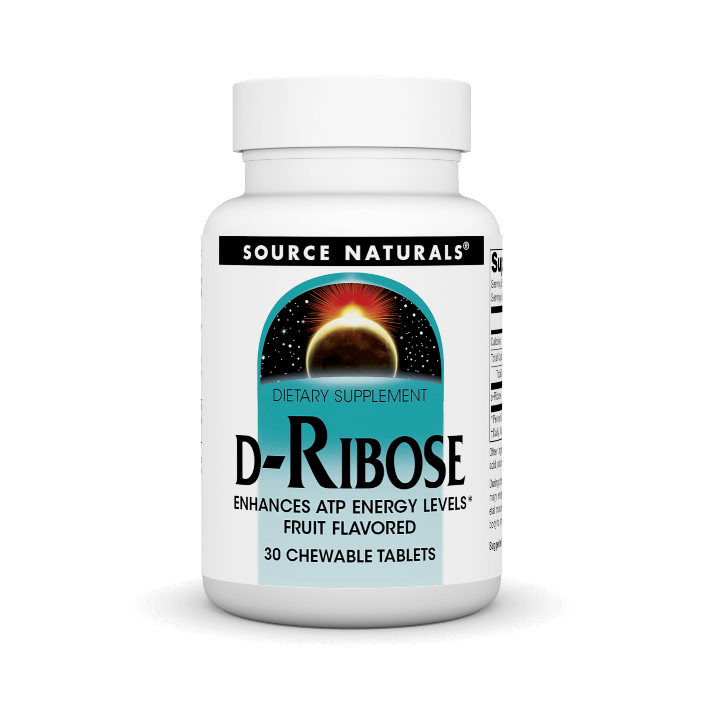 Source Naturals D-Ribose 1000 Mg Fruit Tablet, 30 Count