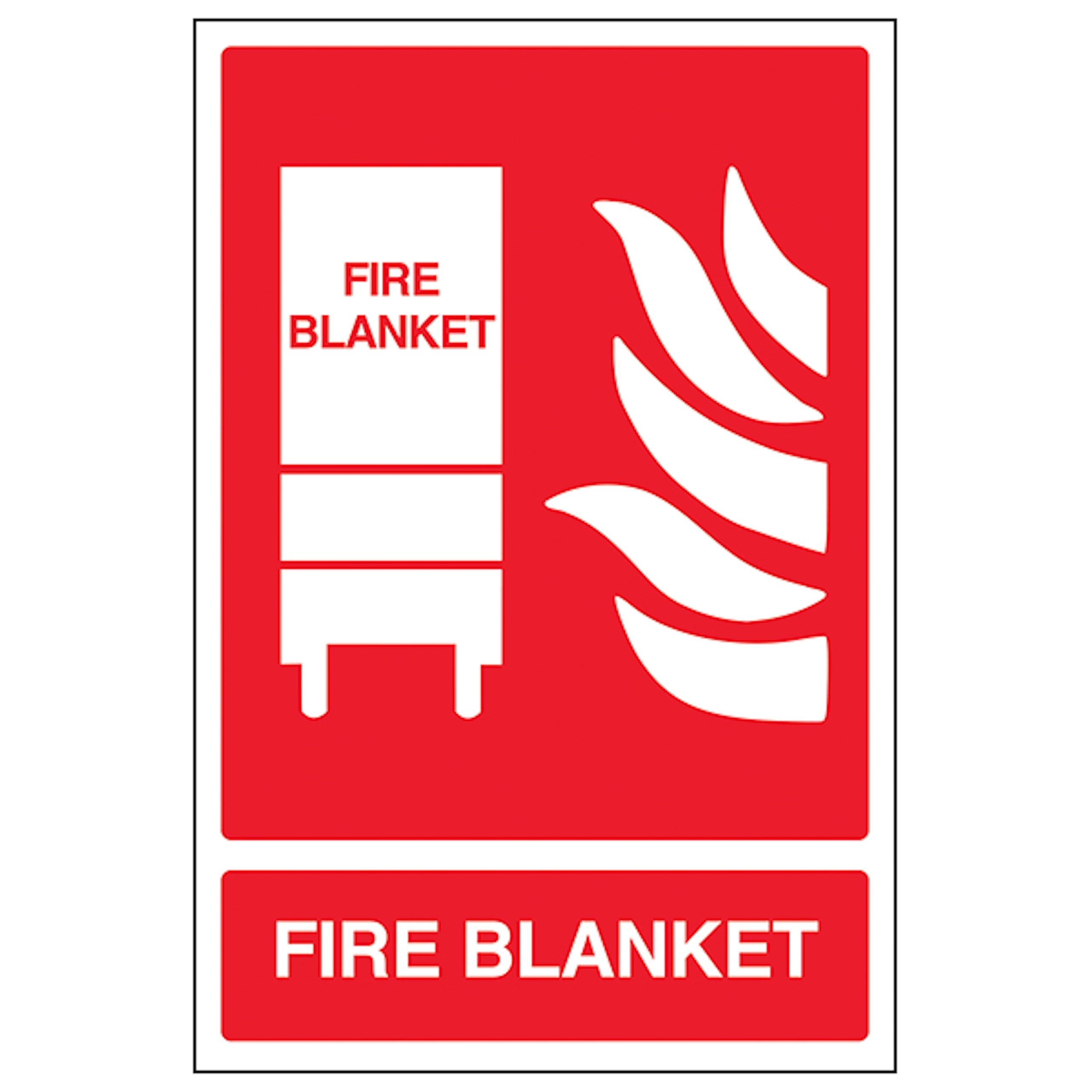 V Safety General Fire Blanket 200 x 300mm - 2mm Rigid Plastic Safety Sign