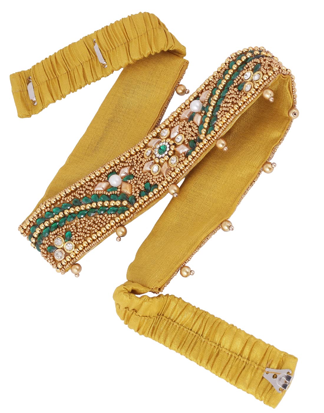 THANUS CRAFT Fabric Green Saree Cloth Belt Kamarband Traditional Stretchable Waist Hip Belly Chain Kamar Bandh Bandhani For Women (B09WKK7ZQM) Amazon Price History, Amazon Price Tracker