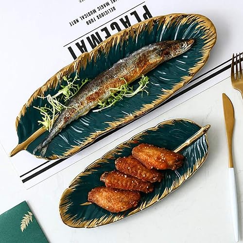Miniatura 9 de FOMIYES Bandeja de cerámica para servir pescado, platos de sushi, bandeja de cerámica, bandeja de sushi, bandeja de sushi, bandejas decorativas,