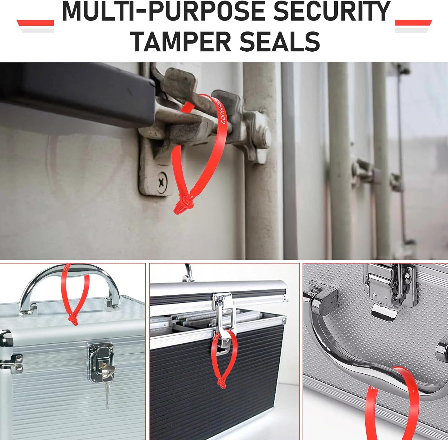 200 Pack Red Plastic Seals Bulk Truck Trailer Seals Numbered Security Tags Tamper Evident Tags Safety Ties Plastic Locks for Cargo Container Shipping Transport, Tamper Resistant - Image 4