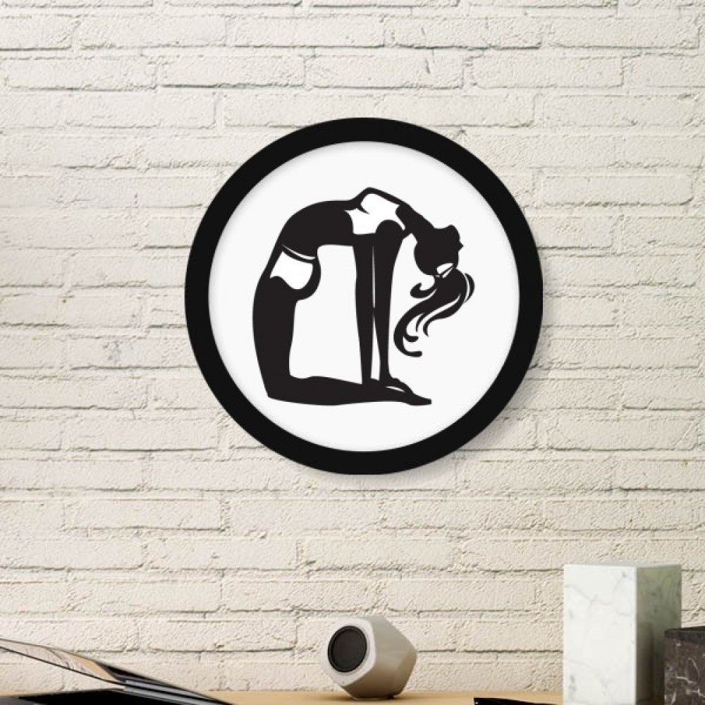 Cadre photo silhouette yoga noir 15cm pour sticker mural sport