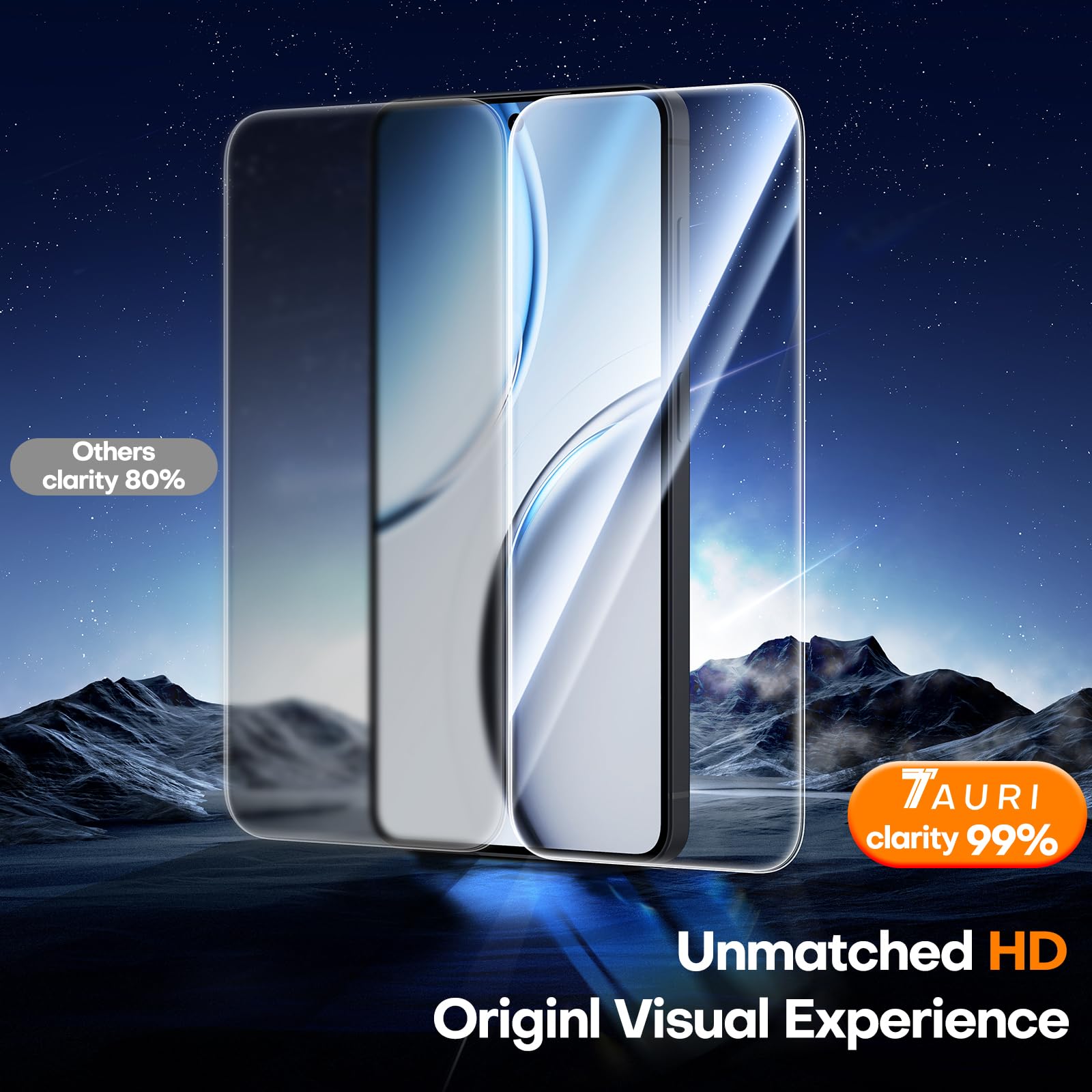 TAURI 2 sztuki szkła pancernego do Samsung Galaxy A37 5G z bezpyłowym narzędziem instalacyjnym, ochrona wyświetlacza ze szkła hartowanego, odporne na uderzenia szkło ochronne, ochrona przed odciskami